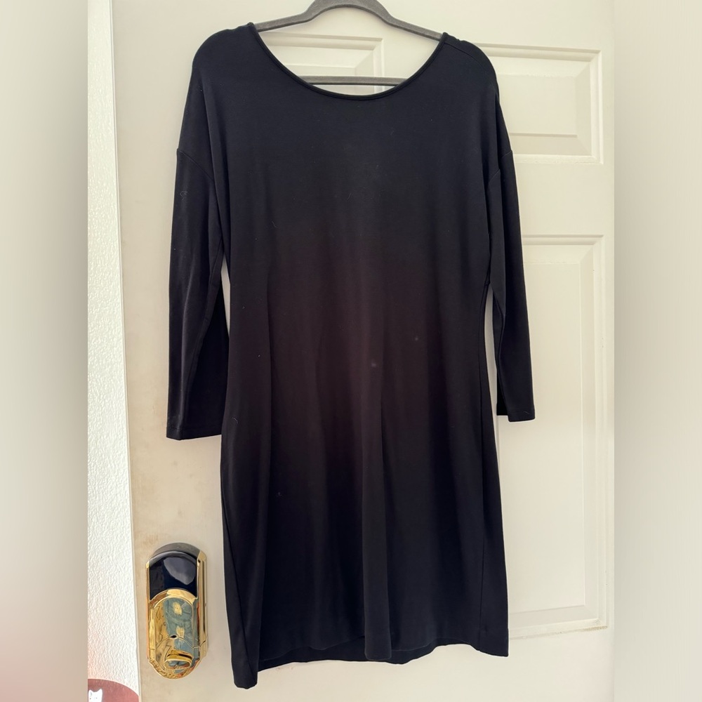 Loft black dress with “V” back